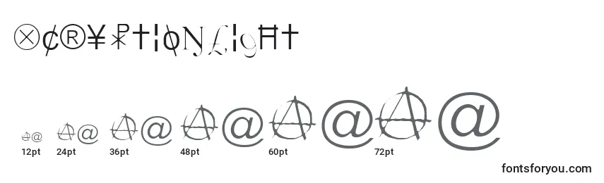 Größen der Schriftart XCryptionLight
