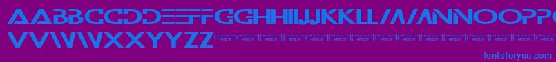 Wilamilita-Schriftart – Blaue Schriften auf violettem Hintergrund