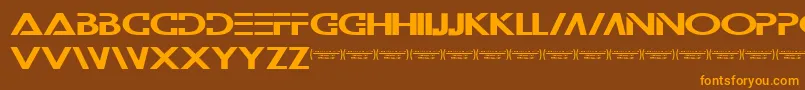 Wilamilita-Schriftart – Orangefarbene Schriften auf braunem Hintergrund