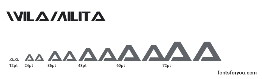 Размеры шрифта Wilamilita (30832)