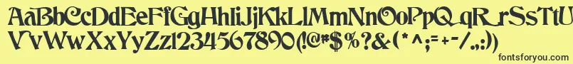 DancingRegularTtnorm Font – Black Fonts on Yellow Background