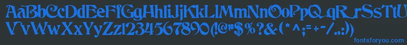 DancingRegularTtnorm Font – Blue Fonts on Black Background