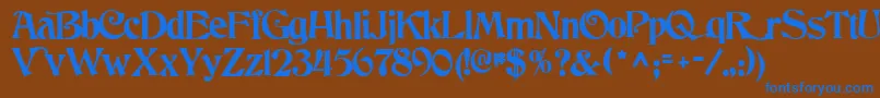 DancingRegularTtnorm Font – Blue Fonts on Brown Background