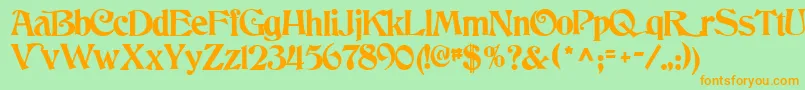 DancingRegularTtnorm Font – Orange Fonts on Green Background