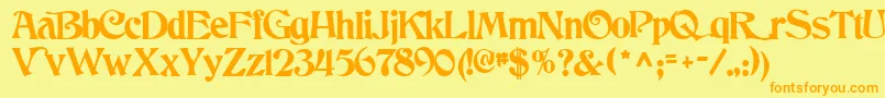 DancingRegularTtnorm Font – Orange Fonts on Yellow Background