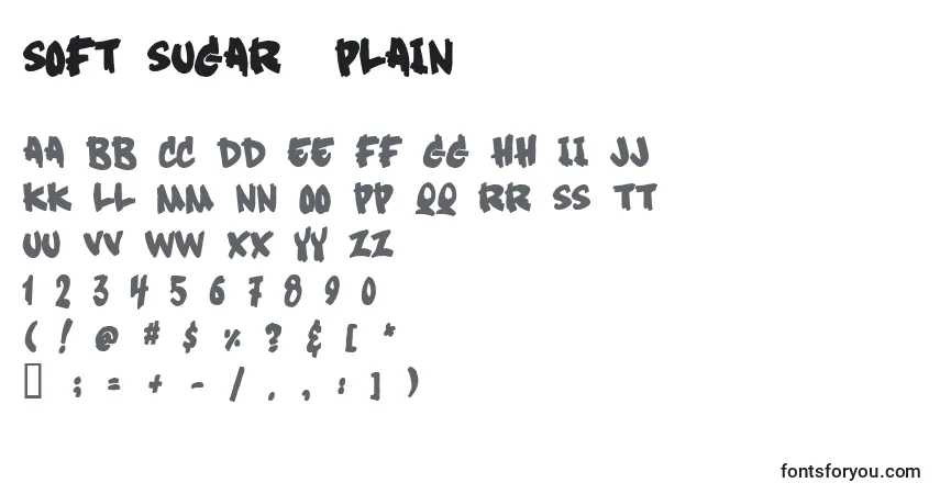 Schriftart Soft Sugar  Plain  – Alphabet, Zahlen, spezielle Symbole