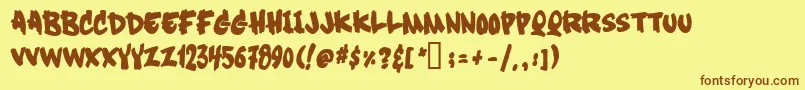 Weitere Informationen zur Soft Sugar Plain -Schriftart Soft Sugar Plain -Schriftart – Braune Schriften auf gelbem Hintergrund