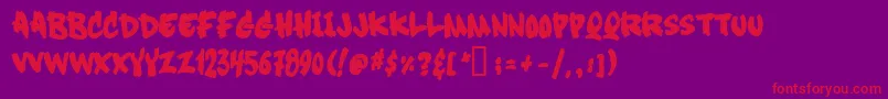 Soft Sugar  Plain -Schriftart – Rote Schriften auf violettem Hintergrund