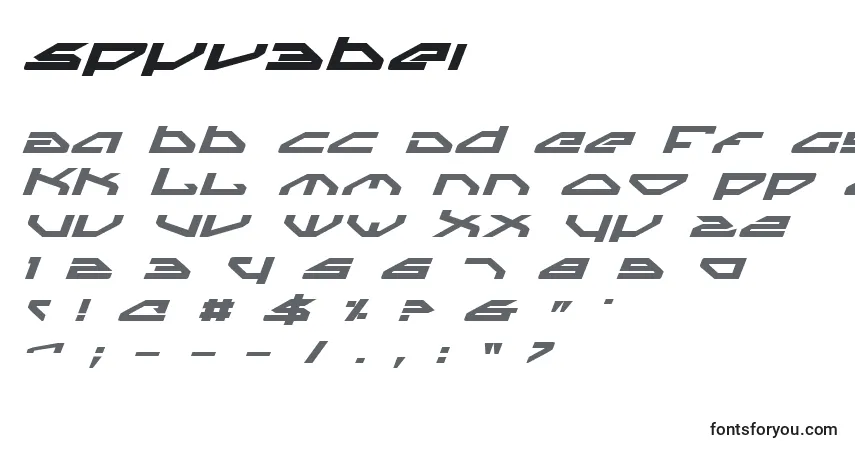 A fonte Spyv3bei – alfabeto, números, caracteres especiais