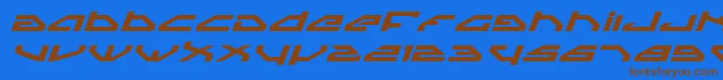 Spyv3bei Font – Brown Fonts on Blue Background