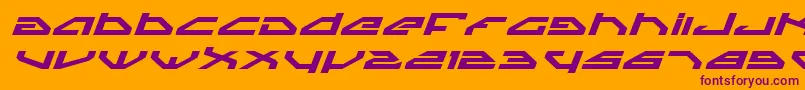 Fonte Spyv3bei – fontes roxas em um fundo laranja
