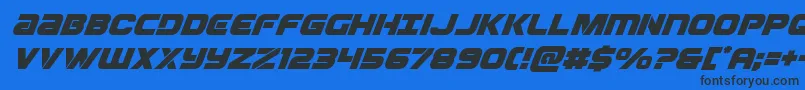 Ozdasuperital Font – Black Fonts on Blue Background