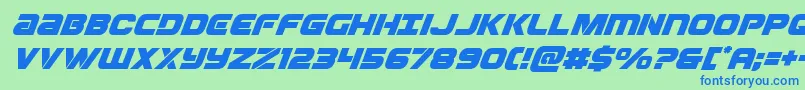 Шрифт Ozdasuperital – синие шрифты на зелёном фоне