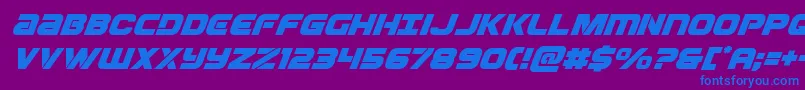 Шрифт Ozdasuperital – синие шрифты на фиолетовом фоне