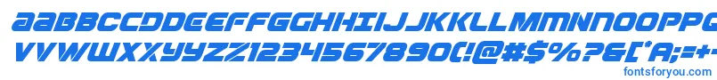 フォントOzdasuperital – 白い背景に青い文字