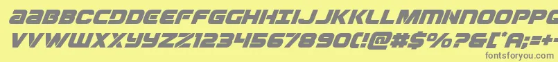 Ozdasuperital Font – Gray Fonts on Yellow Background