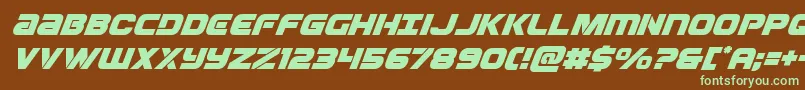 Ozdasuperital-fontti – vihreät fontit ruskealla taustalla