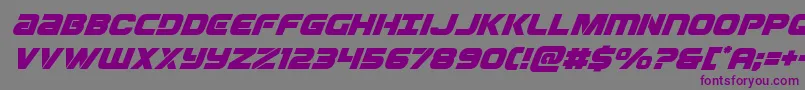 Шрифт Ozdasuperital – фиолетовые шрифты на сером фоне