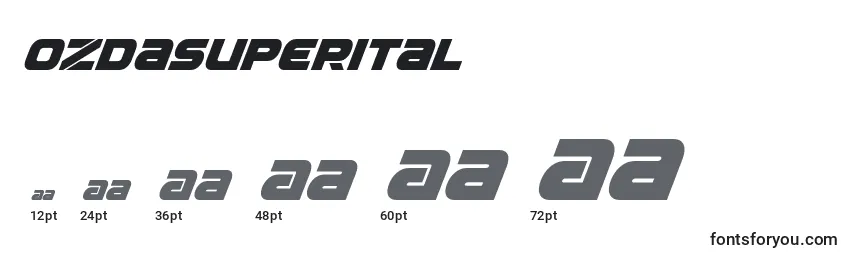 Ozdasuperital Font Sizes