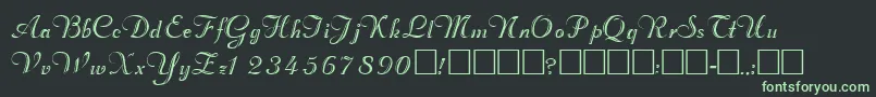 ValletortsskRegular-fontti – vihreät fontit mustalla taustalla