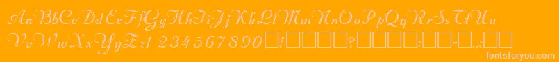 ValletortsskRegular-Schriftart – Rosa Schriften auf orangefarbenem Hintergrund