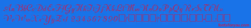 ValletortsskRegular Font – Red Fonts on Blue Background