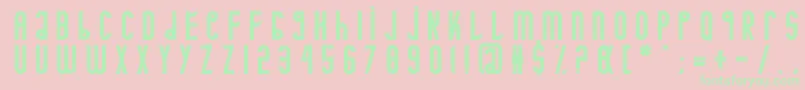 Minotaure-Schriftart – Grüne Schriften auf rosa Hintergrund