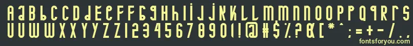 Minotaure-Schriftart – Gelbe Schriften auf schwarzem Hintergrund