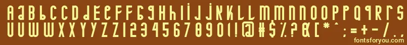 Minotaure-fontti – keltaiset fontit ruskealla taustalla
