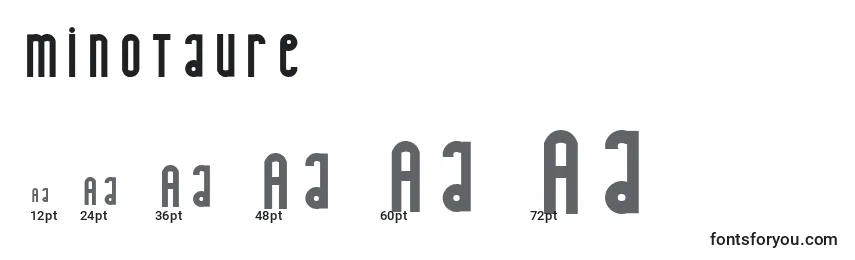 Размеры шрифта Minotaure