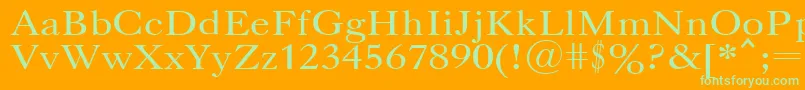 CasloncttRegular Font – Green Fonts on Orange Background