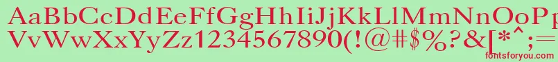 CasloncttRegular Font – Red Fonts on Green Background