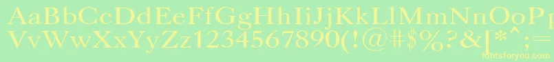 CasloncttRegular Font – Yellow Fonts on Green Background