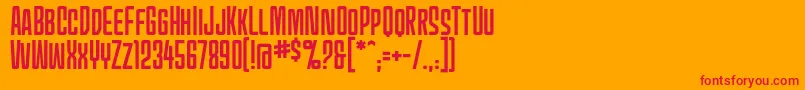フォントMecheffectsonebbReg – オレンジの背景に赤い文字