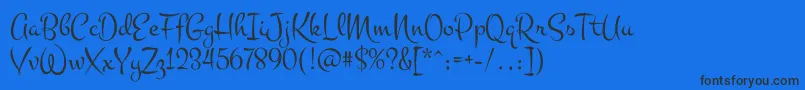 Montez Font – Black Fonts on Blue Background