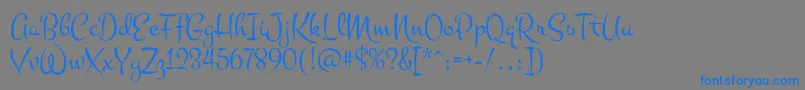 Montez-Schriftart – Blaue Schriften auf grauem Hintergrund