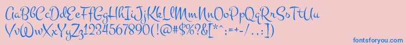More about Montez Font Montez Font – Blue Fonts on Pink Background