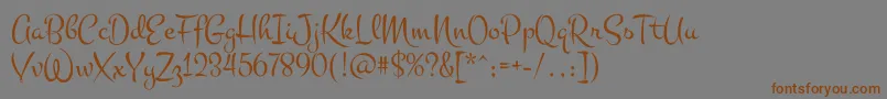 Montez Font – Brown Fonts on Gray Background