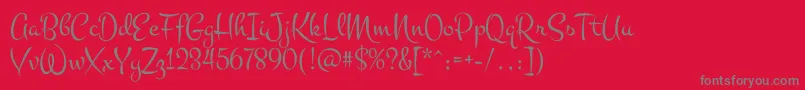 Montez Font – Gray Fonts on Red Background
