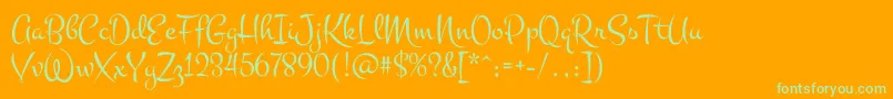 Montez Font – Green Fonts on Orange Background