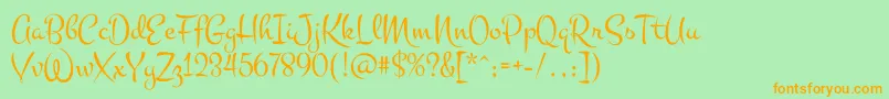 Montez Font – Orange Fonts on Green Background