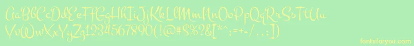 Montez Font – Yellow Fonts on Green Background