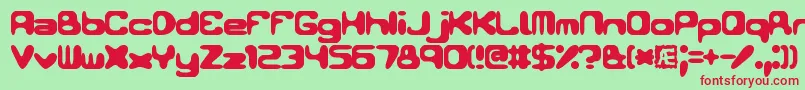 フォントConduit2Brk – 赤い文字の緑の背景