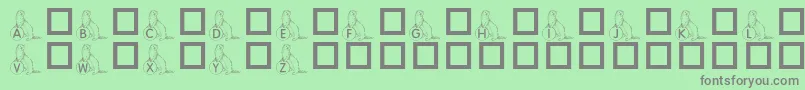 フォントKrAFerretForAngel – 緑の背景に灰色の文字