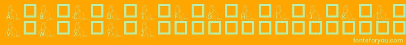 KrAFerretForAngel Font – Green Fonts on Orange Background