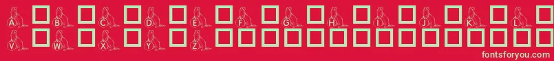 KrAFerretForAngel Font – Green Fonts on Red Background