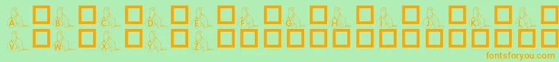 KrAFerretForAngel Font – Orange Fonts on Green Background