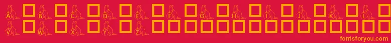 KrAFerretForAngel Font – Orange Fonts on Red Background