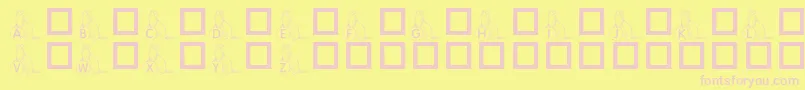 KrAFerretForAngel Font – Pink Fonts on Yellow Background