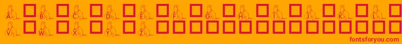 フォントKrAFerretForAngel – オレンジの背景に赤い文字